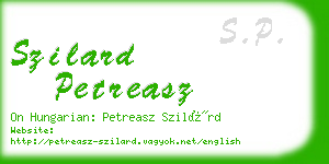 szilard petreasz business card